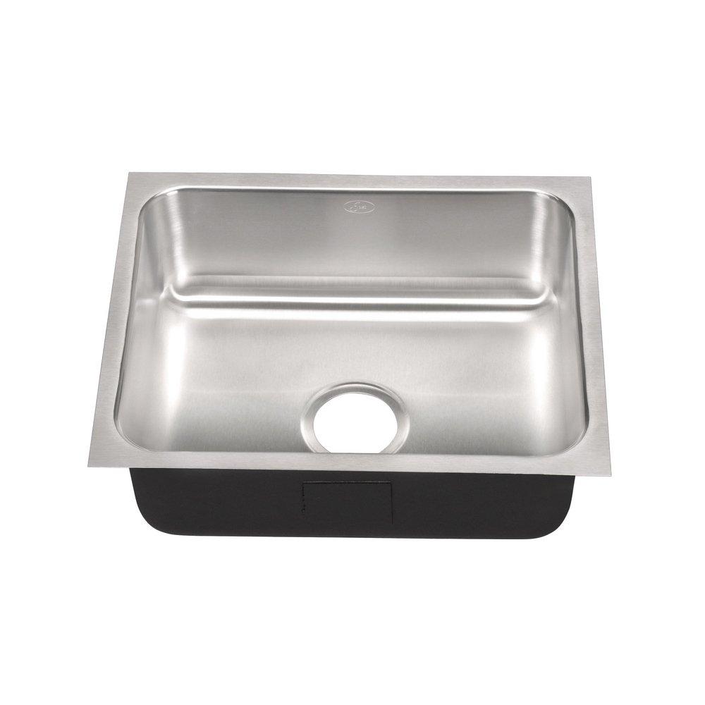 Just Manufacturing Brushed Steel 18 x 13-1/2 in. No Hole Stainless Steel Single Bowl Undermount Kitchen Sink 