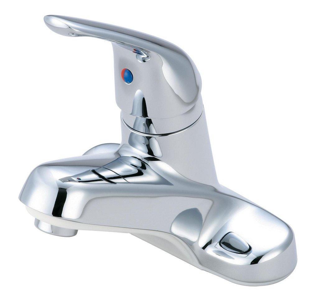 Just Manufacturing Stainless Steel 2 Bathroom Sink Faucet with Lever Handle 