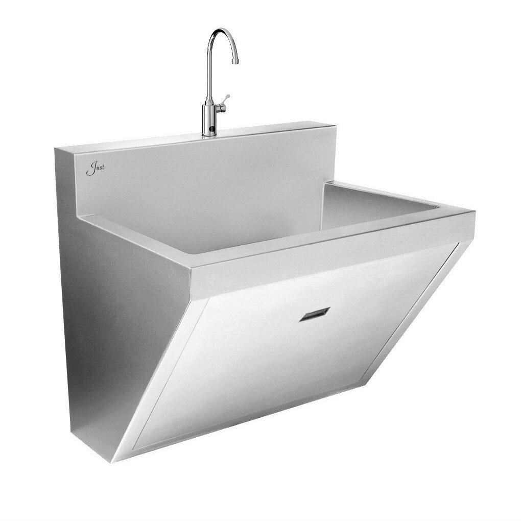 Just Manufacturing Brushed Steel 30 x 17-1/2 in. Wall Mount Healthcare Sink 