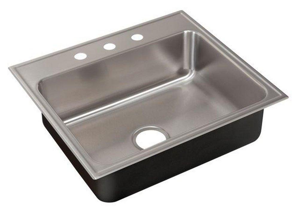 Just Manufacturing Satin 19 x 22 in. 3 Hole Stainless Steel Single Bowl Drop-in Kitchen Sink 