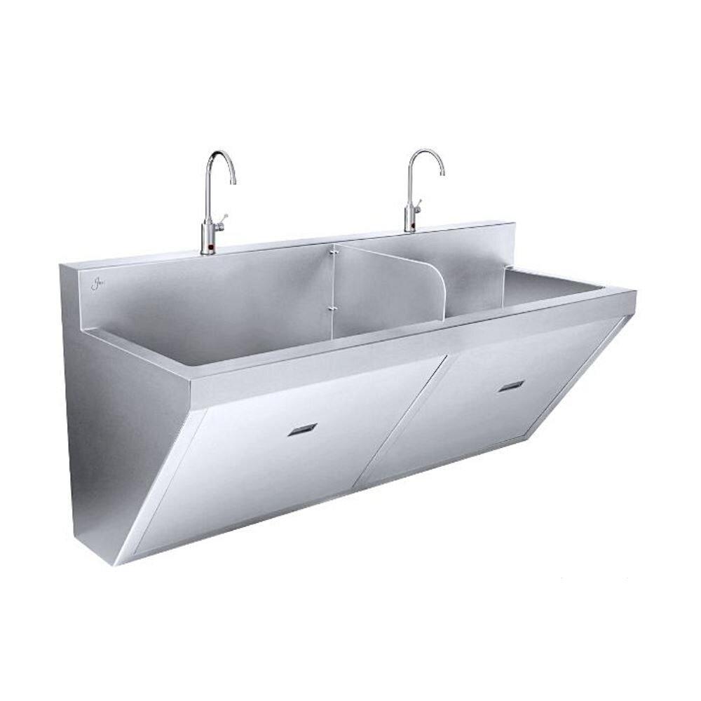 Just Manufacturing Brushed Steel Stainless Steel Scrub Sink 