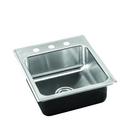 Just Manufacturing Satin 19 x 21 in. Stainless Steel Single Bowl Drop-in Kitchen Sink in No. 4 