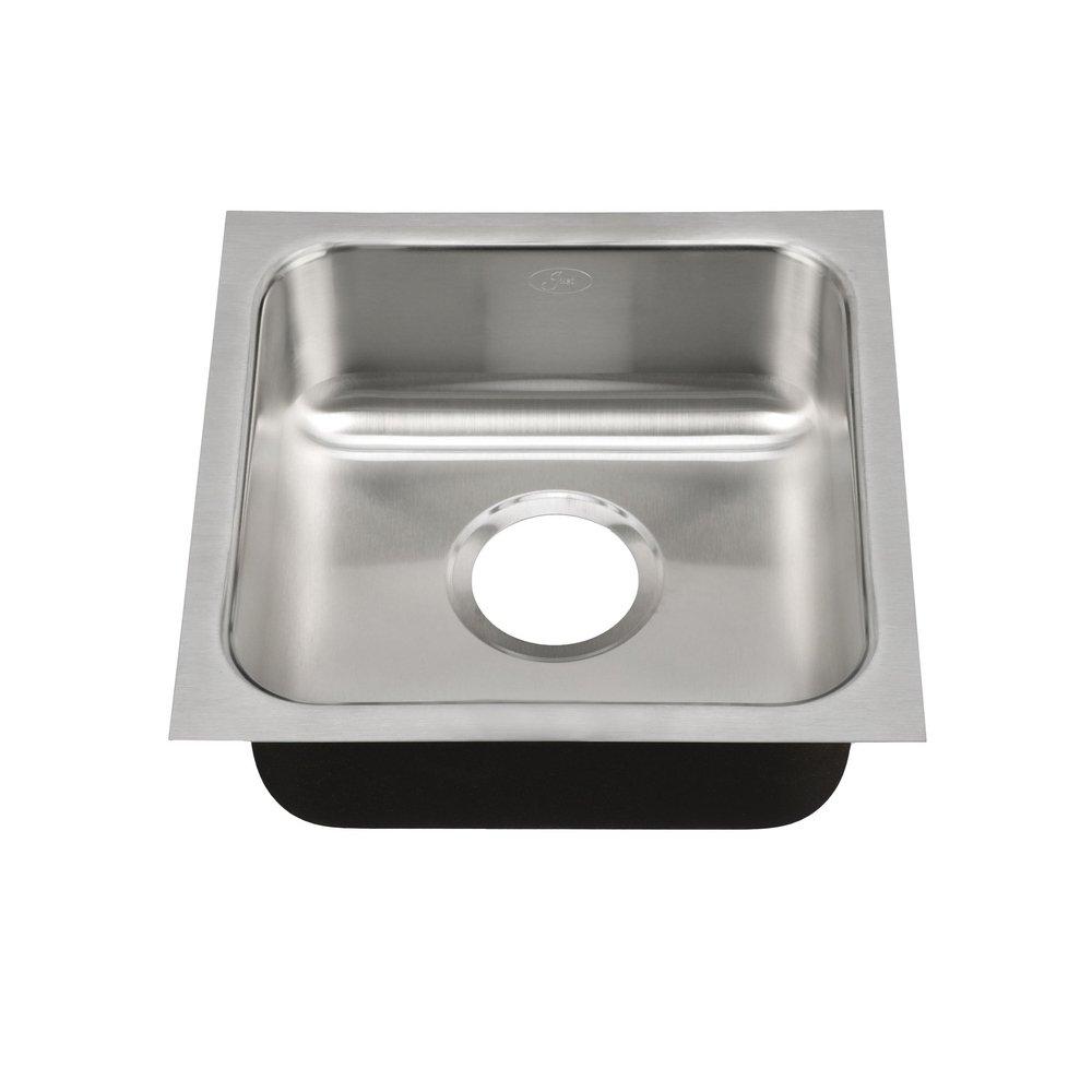 Just Manufacturing Brushed Steel 18 x 18 in. No Hole Stainless Steel Single Bowl Undermount Kitchen Sink 