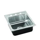 Just Manufacturing Satin 19 x 20 in. Stainless Steel Single Bowl Drop-in Kitchen Sink in No. 4 