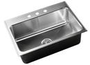 33 x 21 in. 3 Hole Stainless Steel Single Bowl Drop-in Kitchen Sink in No. 4