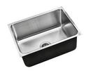 24 x 18 in. 18 ga No-Hole 1-Bowl Undermount 304 and 18-8 Kitchen Sink with Center Drain in Stainless Steel