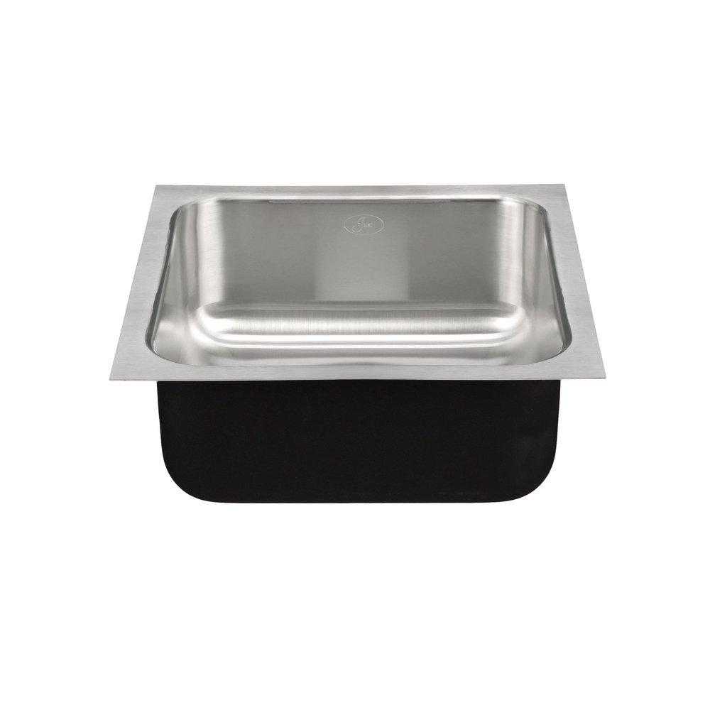 Just Manufacturing Brushed Steel 18 x 18 in. No Hole Stainless Steel Single Bowl Undermount Kitchen Sink 