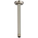 Brizo Brilliance&reg; Brushed Nickel 1/2 x 2-3/8 x 10 in. NPT Solid Brass Shower Arm and Flange 