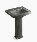 KOHLER Thunder&trade; Grey 3-Hole Bathroom Sink Pedestal with P-Trap 