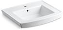 24 x 20-1/2 in. Rectangular Pedestal Bathroom Sink in White