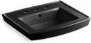 24 x 20-1/2 in. Rectangular Pedestal Bathroom Sink in Black Black™