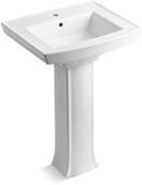 24 x 20-1/2 in. Rectangular Pedestal Sink and Base in White