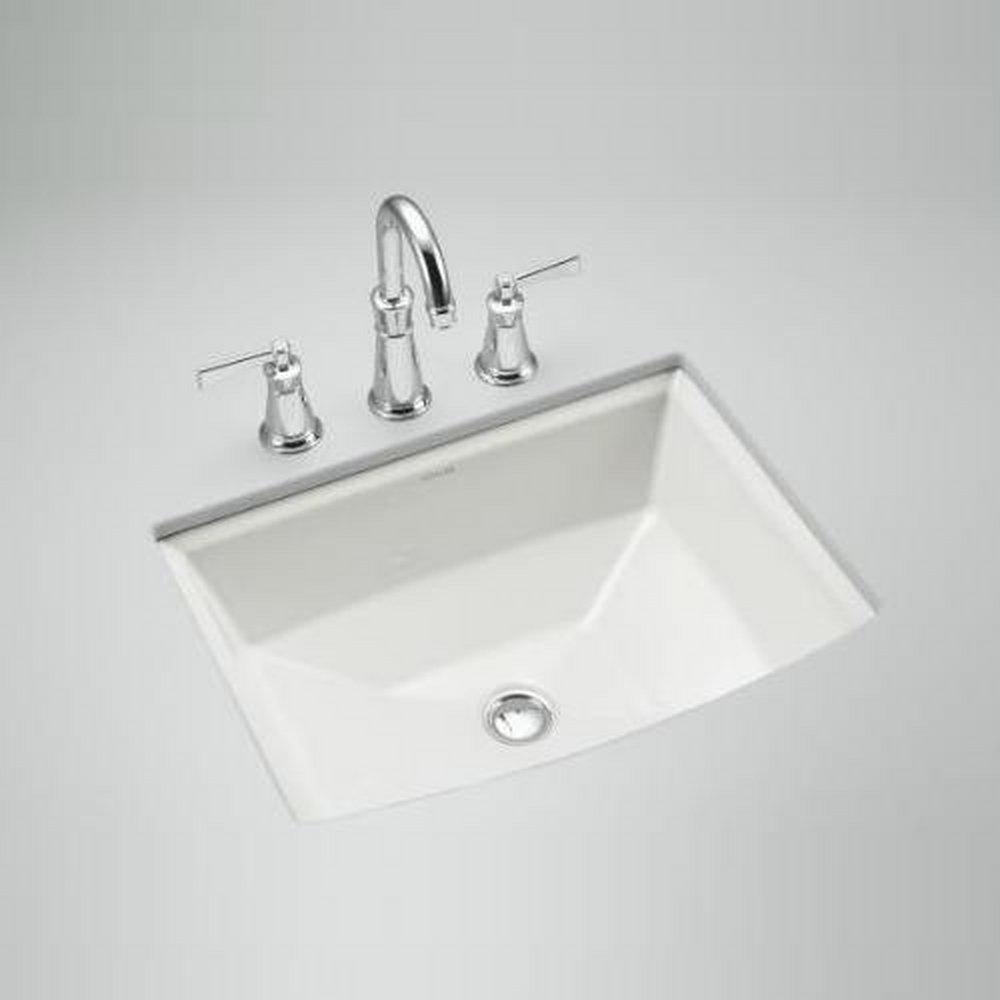 KOHLER White Undermount Bathroom Sink with Overflow 