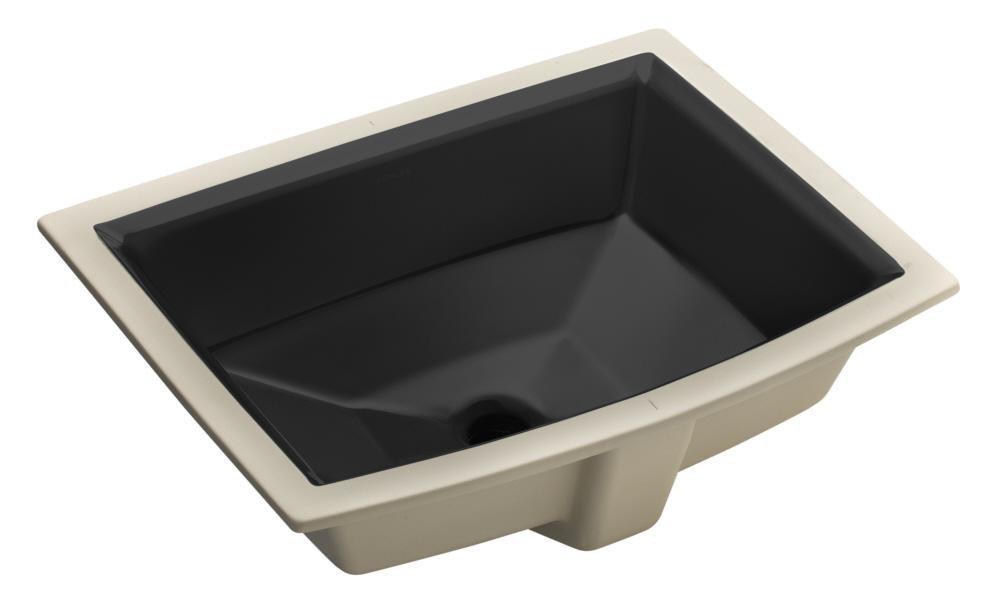 KOHLER Black Black&trade; Undermount Bathroom Sink with Overflow 