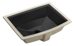 19-7/8 in. Undermount Rectangular Vitreous China Bathroom Sink in Black Black&trade;