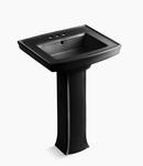 KOHLER Black Black&trade; 3-Hole Bathroom Sink Pedestal with P-Trap 