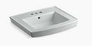 24 x 20-1/2 in. Rectangular Pedestal Bathroom Sink in Ice™ Grey