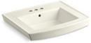 24 x 20-1/2 in. Rectangular Pedestal Bathroom Sink in Biscuit