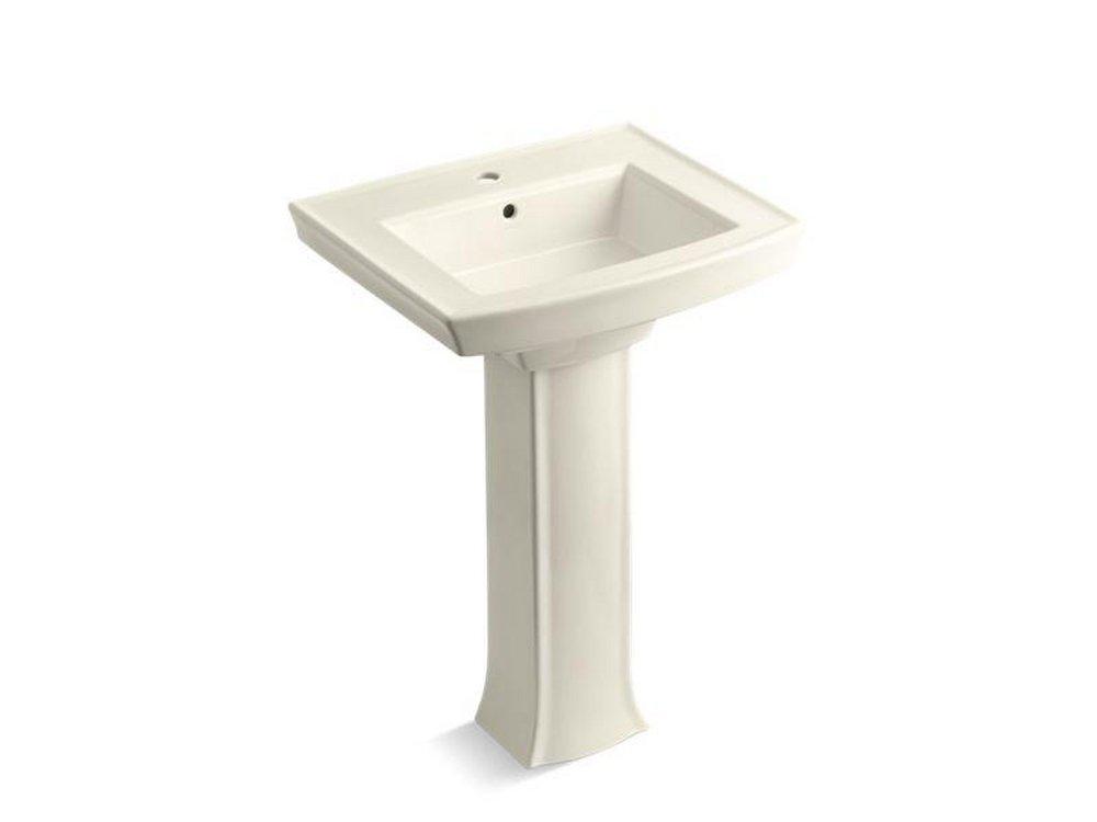 24 x 20 in. Rectangular Pedestal Sink and Base in Biscuit 