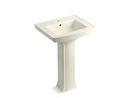 24 x 20 in. Rectangular Pedestal Sink and Base in Biscuit 