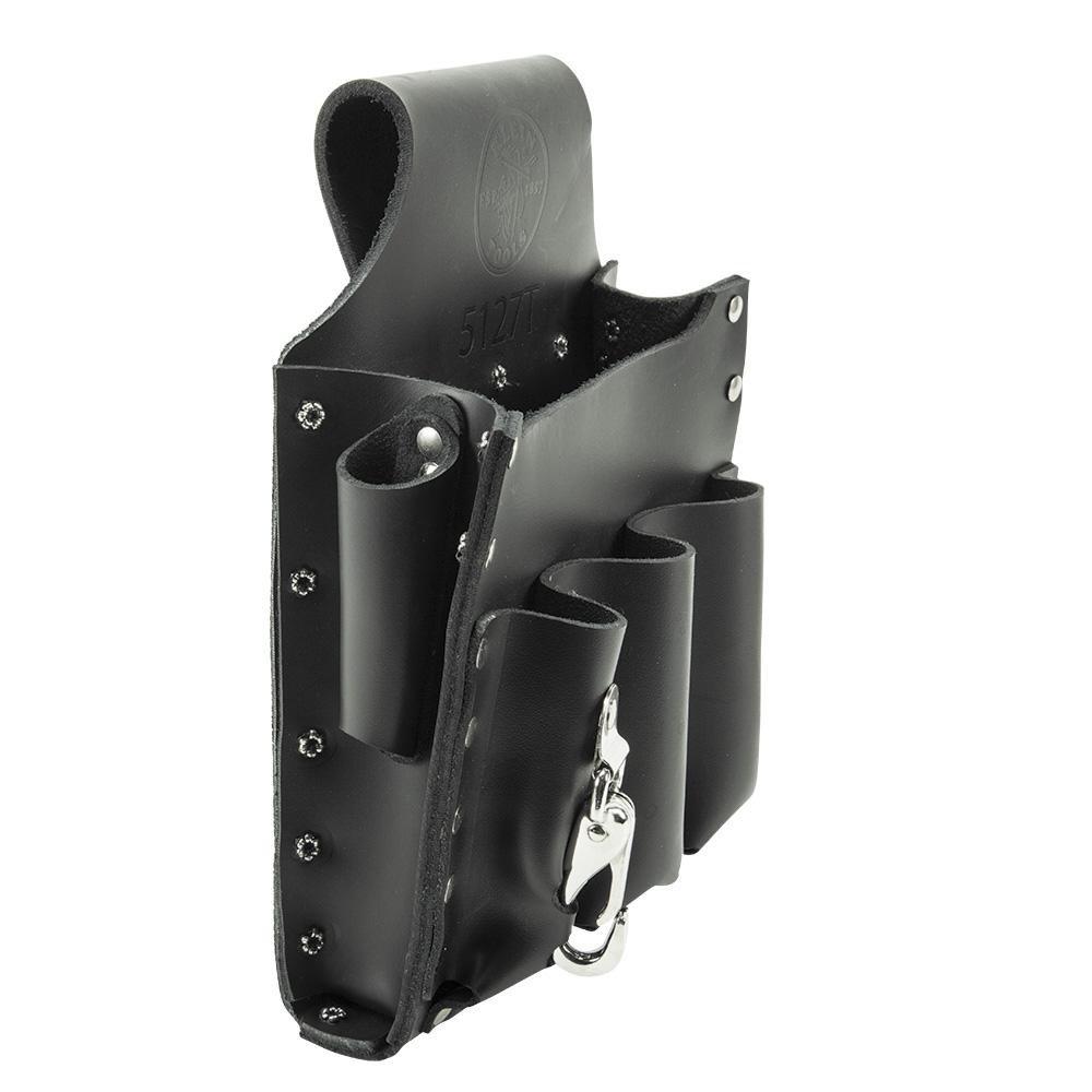 Klein Tools Black 7 x 2-1/2 in. Leather Tool Pouch 6 Pocket 