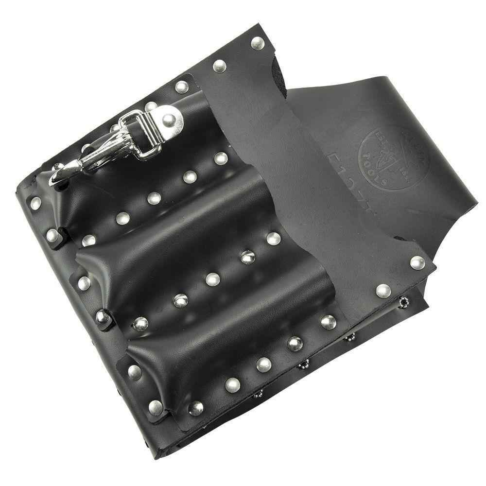 Klein Tools Black 7 x 2-1/2 in. Leather Tool Pouch 6 Pocket 