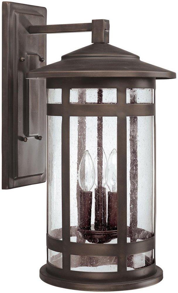 Capital Lighting Burnished Bronze 20-1/4 in. 60W 3-Light Outdoor Wall Fixture 