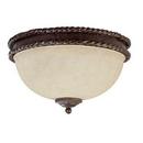 7 x 15 in. 3-Light Ceiling Fixture in Weathered Brown with Rust Scavo Glass Shade