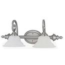 10-1/4 in. 100W 2-Light Vanity Fixture in Matte Nickel with Faux White Alabaster Glass Shade