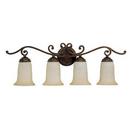 11-3/4 in. 100W 4-Light Vanity Fixture in Burnished Bronze with Mist Scavo Glass Shade