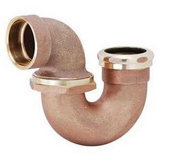 1-1/2 x 1-1/4 in. Cast Brass Sink Trap in Rough Brass