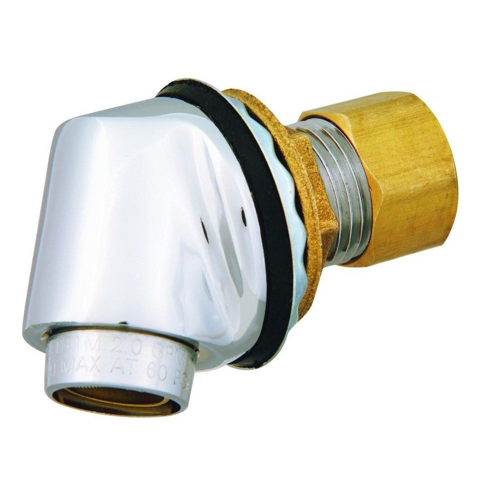 T&S Brass Polished Chrome Plated Trough Inlet Fitting 