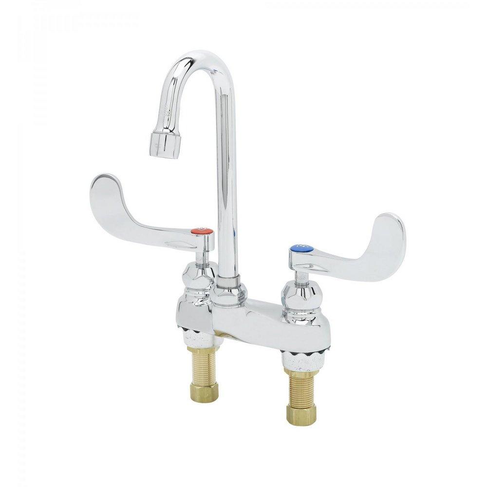T&S Brass Chrome Medical Faucet Deckmount Rigid Gooseneck 