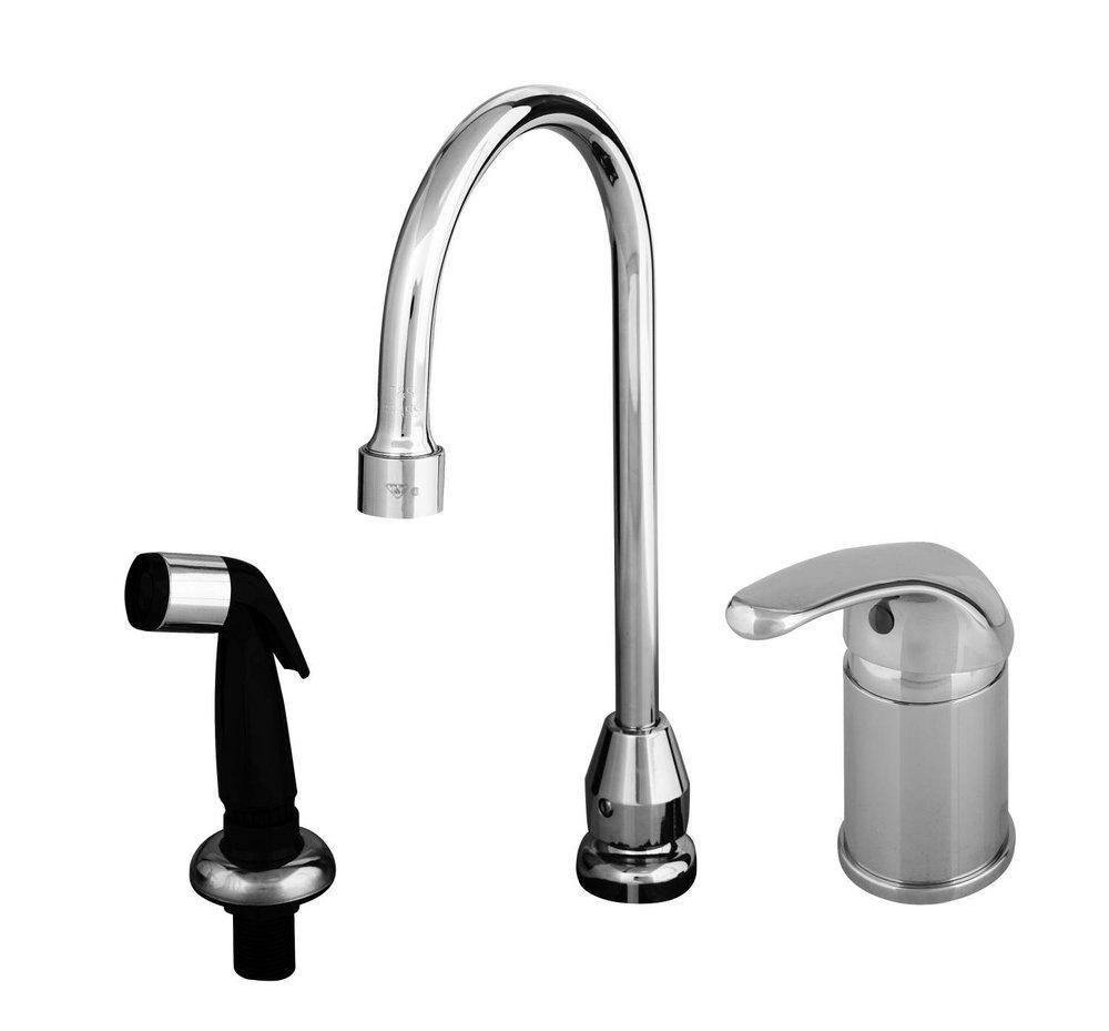 T&S Brass Polished Chrome Single Handle Lever Deck Mount Faucet 