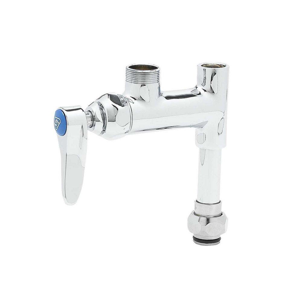 T&S Brass Chrome Plated Single Lever Handle Deck Mount Service Faucet 