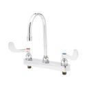 T&S Brass Chrome Plated Two Wristblade Handle Deck Mount Service Faucet 