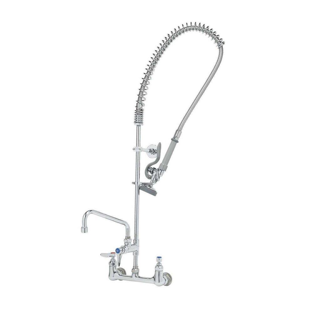 T&S Brass Polished Chrome Plated 1.42 gpm Wall Mount Pre-Rinse Unit 