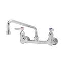 T&S Brass Polished Chrome Two Lever Handle Wall Mount Food Service Faucet 
