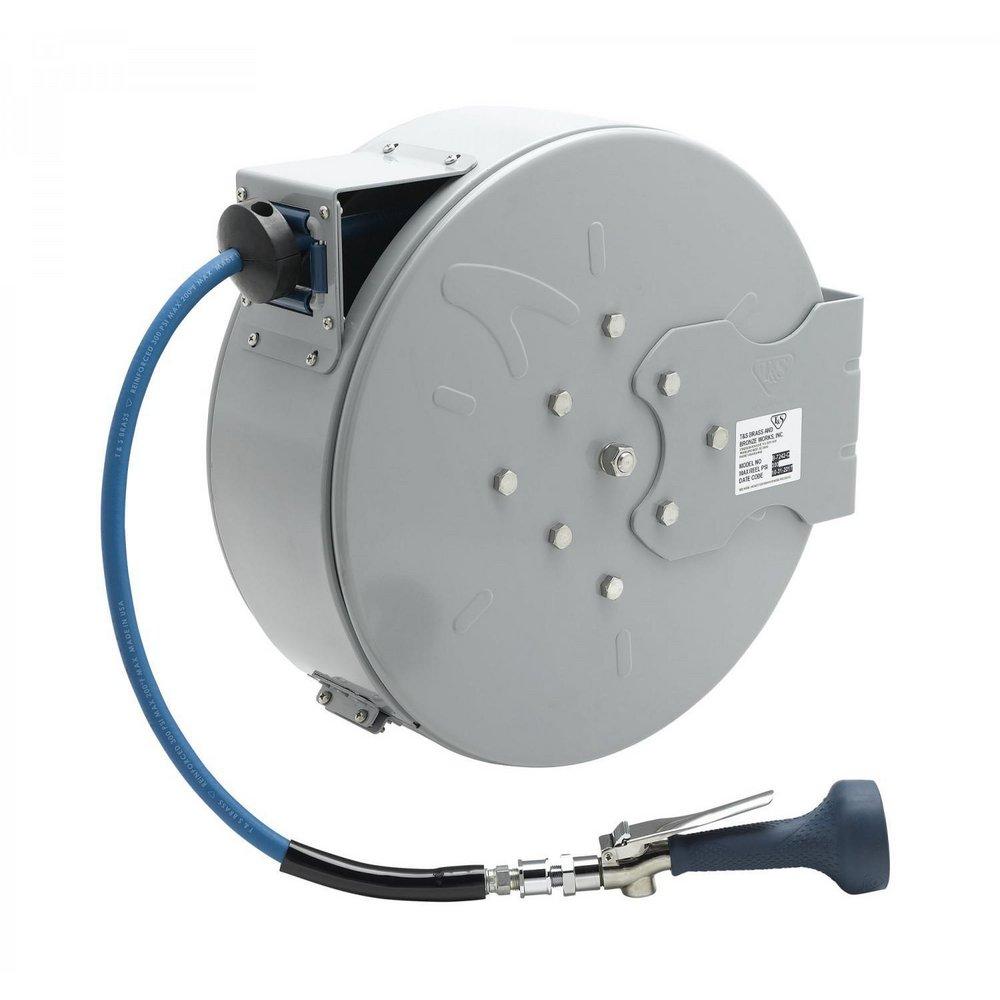 T&S Brass Stainless Steel 3/8 in. Closed Hose Reel with High-flow Spray Valve in Coated Steel 