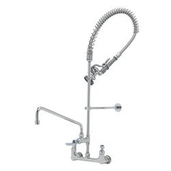 8" WallMount Pre-Rinse, Supply Stops-Hoses-Elbows, Add-On-Fct, 16" Swing Nozzle, 36" Hose,