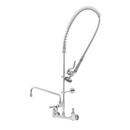 T&S Brass Chrome Plated Wall Mount Pre-Rinse Unit with Spring Action Faucet