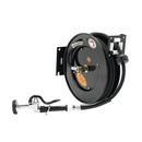 Hose Reel, Open, Powder Coated Steel, 50' x 3/8" ID Hose with Spray Valve