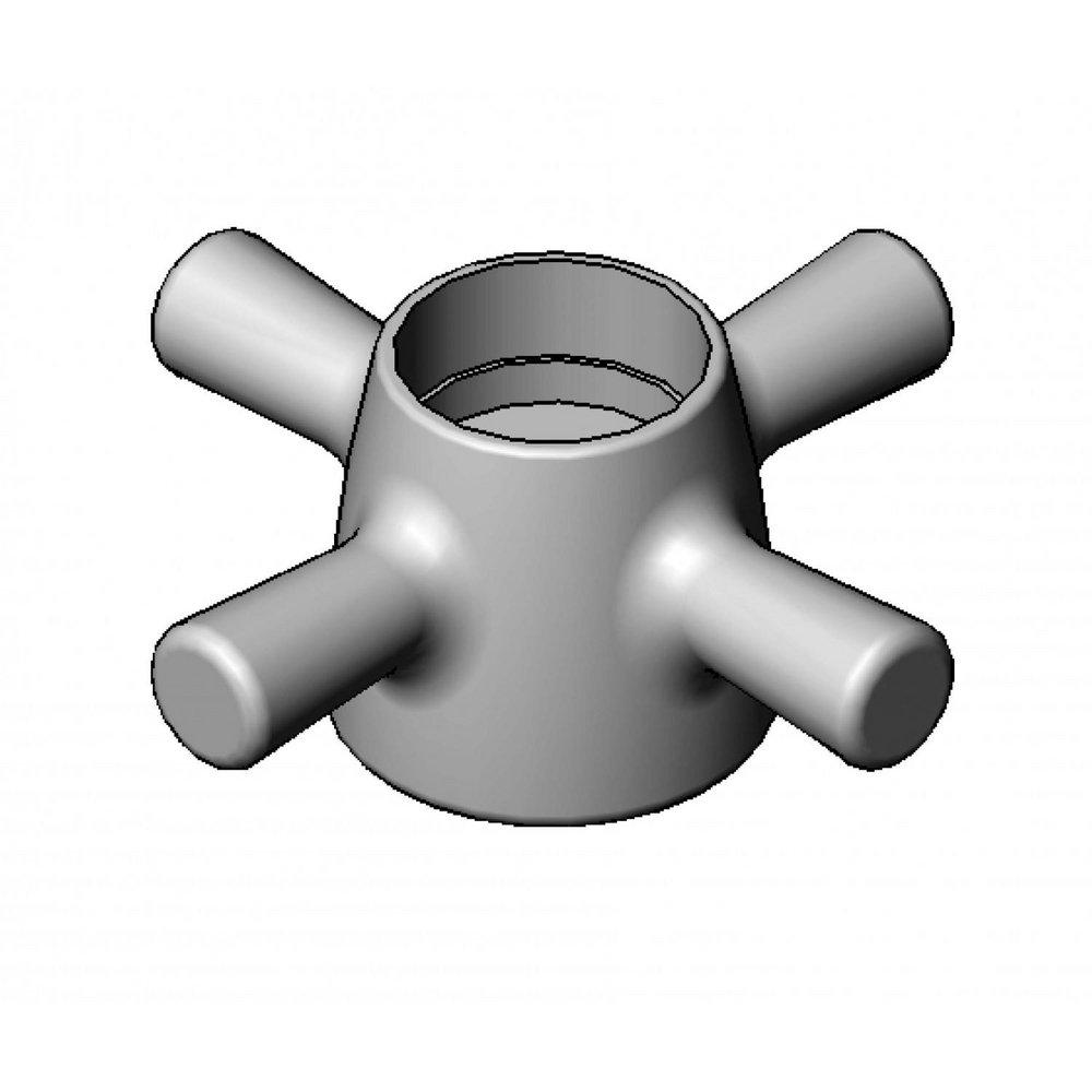 T&S Brass Chrome Plated Self Closing Brass Cross Handle 