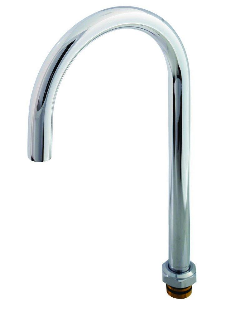 T&S Brass Chrome 8 in. Swivel Gooseneck Plain Tip Spout 