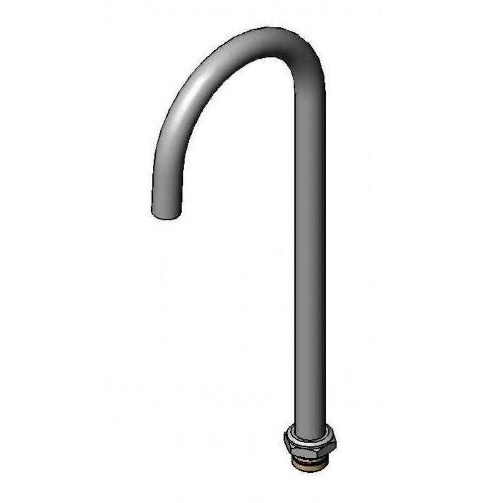 T&S Brass Chrome 12-1/4 in. Swivel Gooseneck Plain Tip Spout 