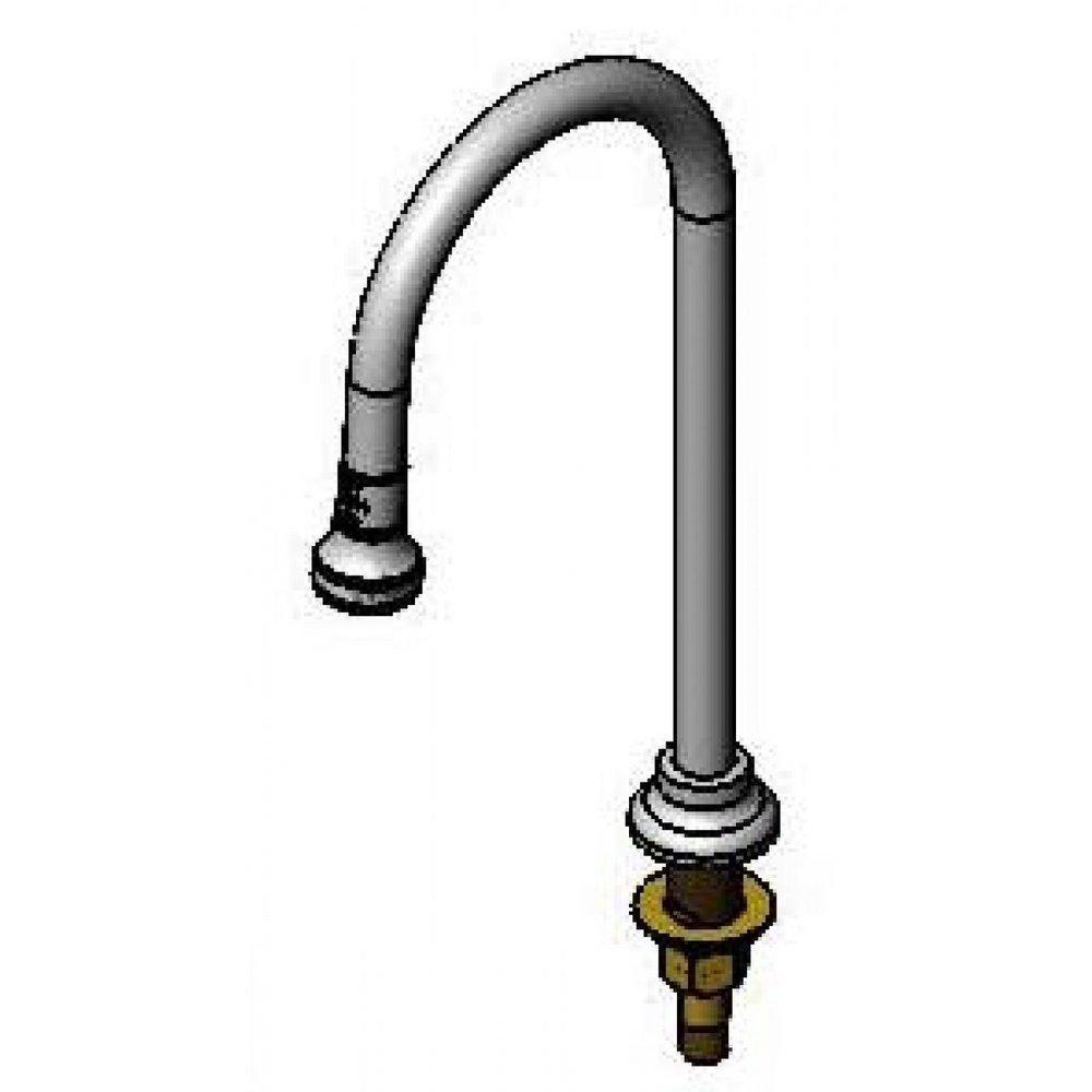 T&S Brass Silver Deck Mount Pedal Valve and Rigid Dummy Gooseneck Spout 
