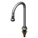 T&S Brass Silver Deck Mount Pedal Valve and Rigid Dummy Gooseneck Spout 