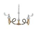 T&S Brass Chrome Two Handle Wristblade Deck Mount Healthcare Faucet 
