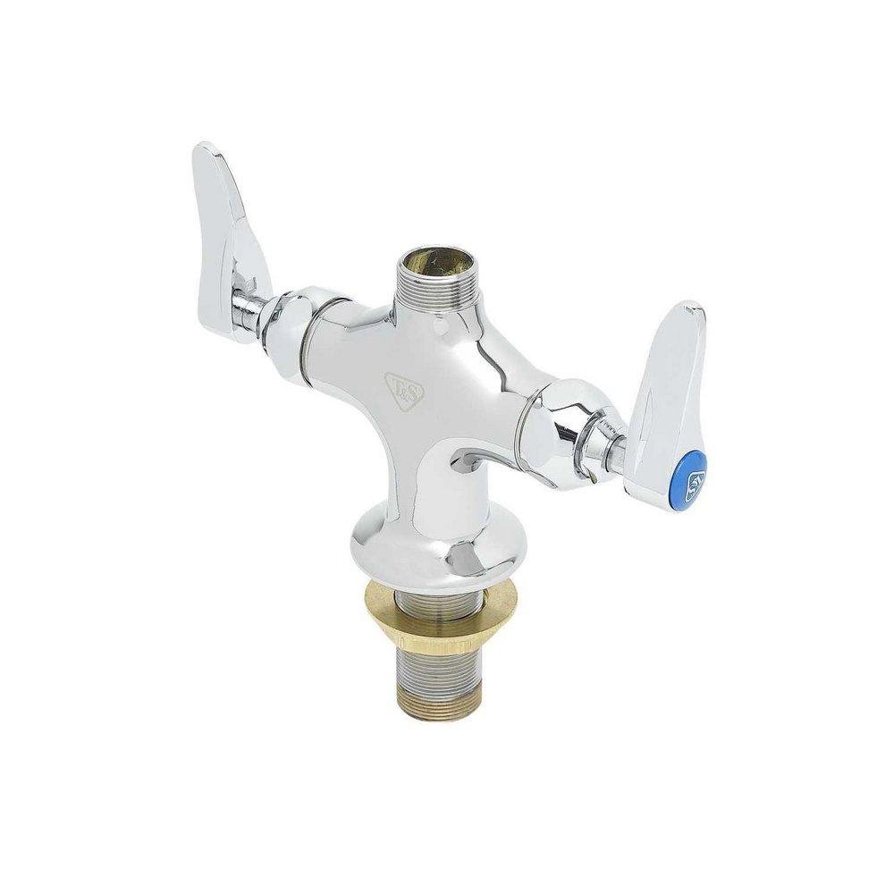 T&S Brass Polished Chrome 7-7/16 in. 8.82 gpm Easy Install Deck Mount Faucet Base with Single Inlet 