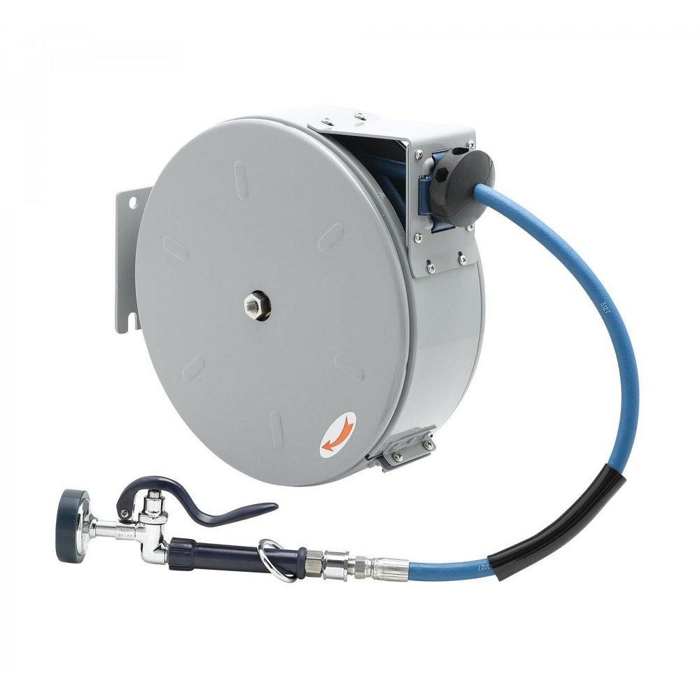 T&S Brass Steel 3/8 in. Epoxy Coated Hose Reel Enclosed in Stainless Steel 